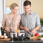 woman, man, kitchen